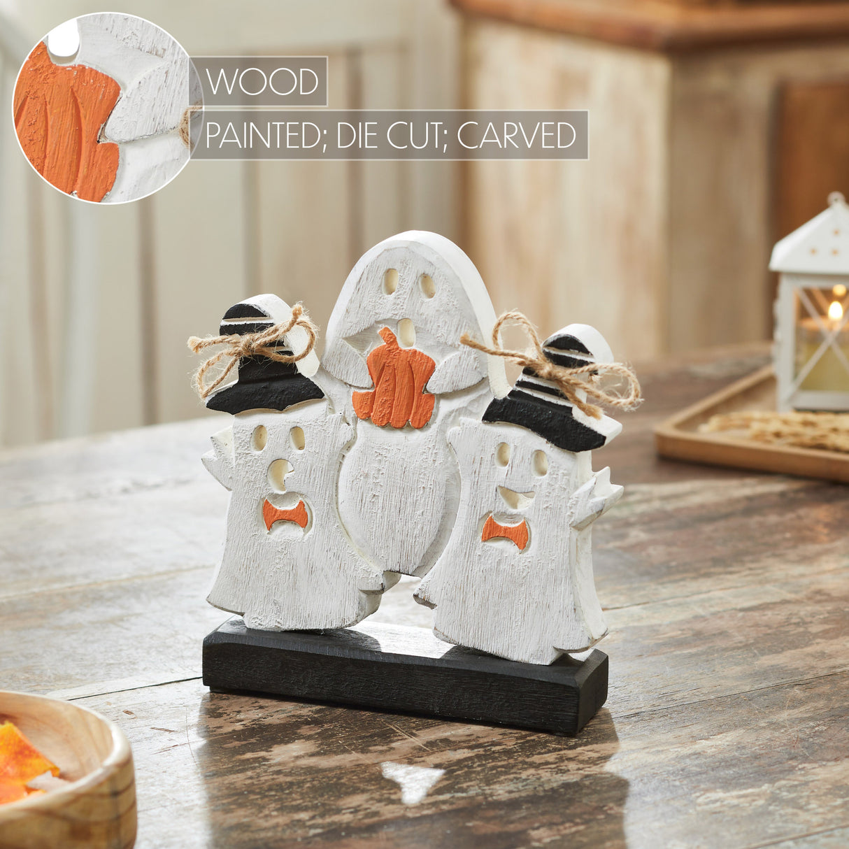 Halloween Haunting Wooden Ghouls 8.5x7.5x2