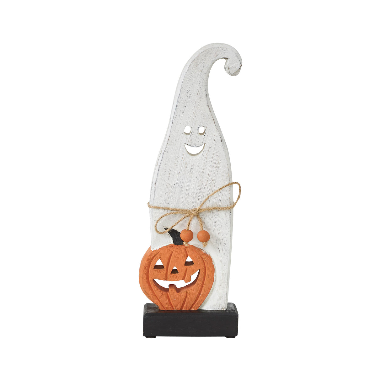 Happy Jack-O-Lantern Wooden Ghost 12.5x4.25x2