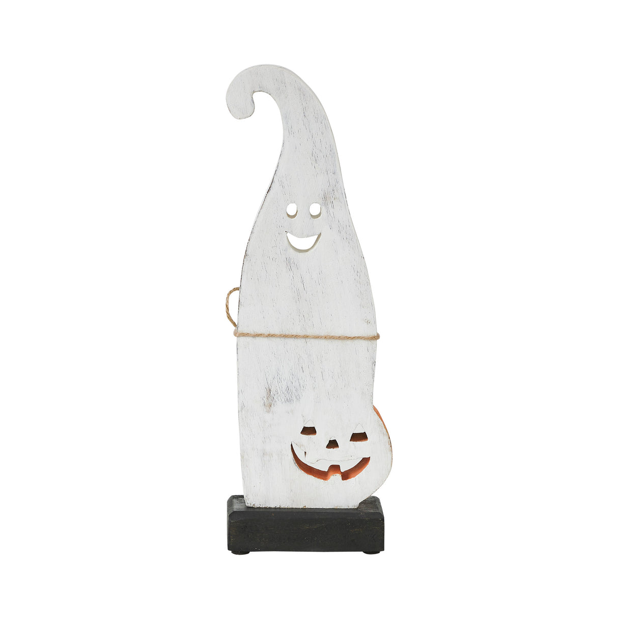 Happy Jack-O-Lantern Wooden Ghost 12.5x4.25x2