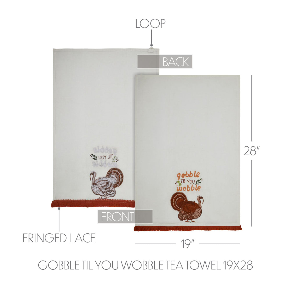 Gobble Til You Wobble Tea Towel 19x28