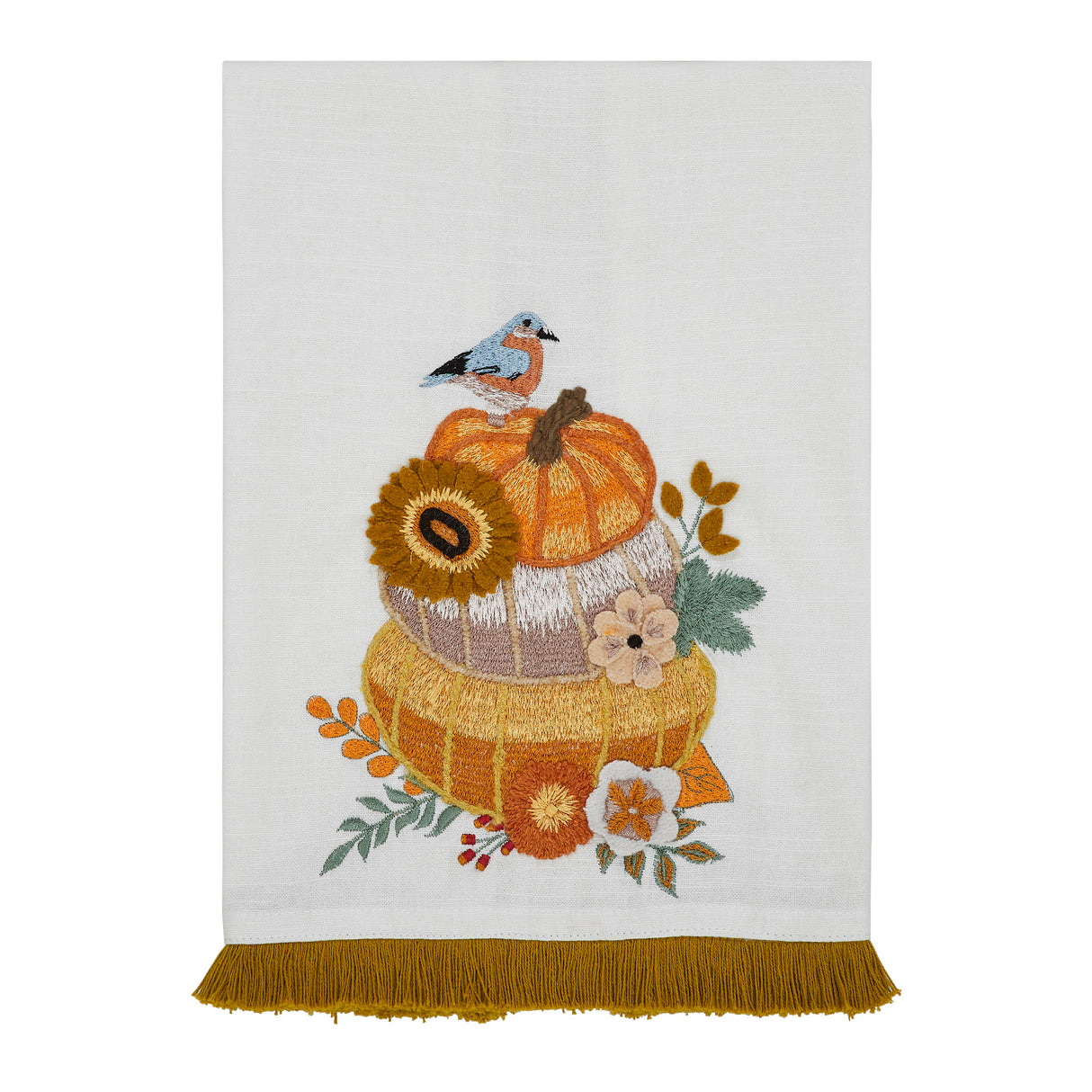 Pumpkin Floral Tea Towel 19x28