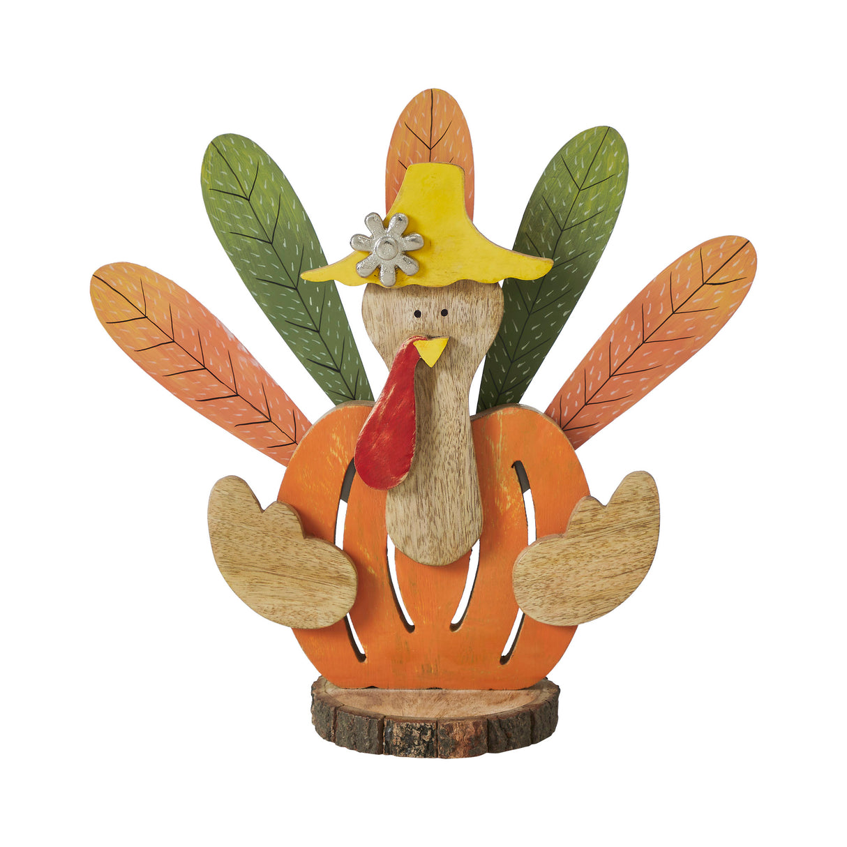Whimsical Wooden Turkey 15.75x15.25x5.75