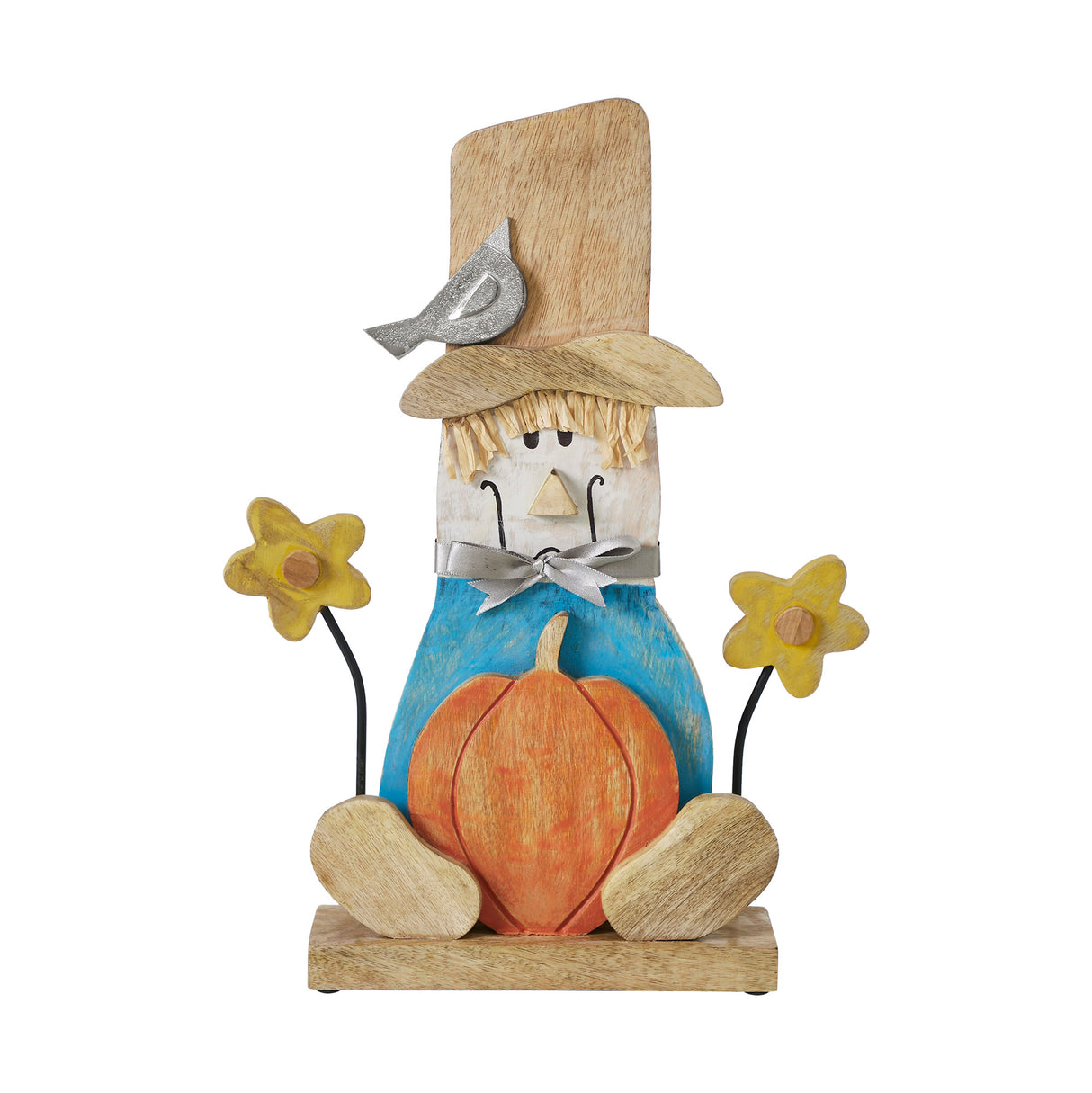 Whimsical Wooden Scarecrow 16.5x12.75x3