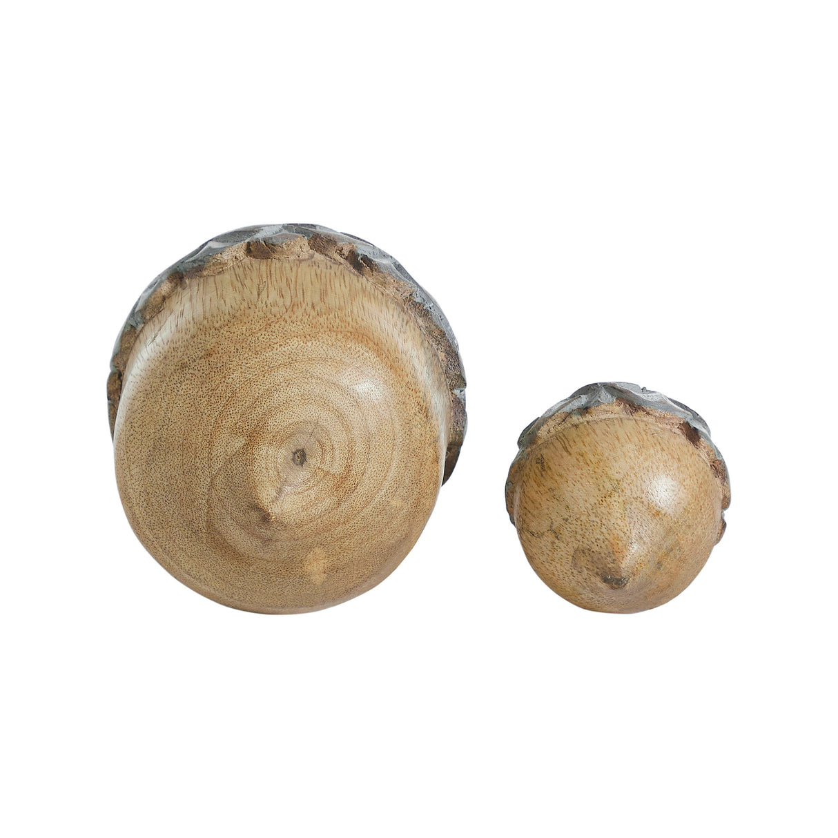 Wooden Acorn Set of 2 - 2.75 and 4.5 inch