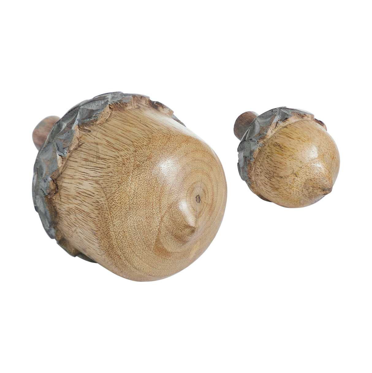 Wooden Acorn Set of 2 - 2.75 and 4.5 inch