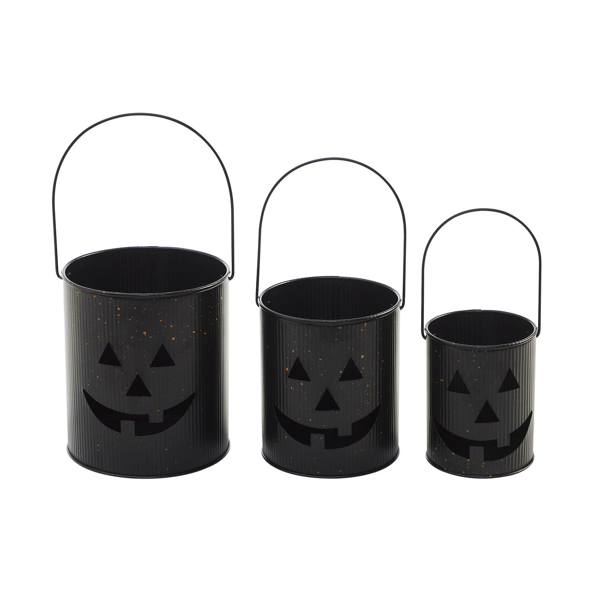 Jack-O-Lantern Bucket Set of 3 - 5/6/7 inch