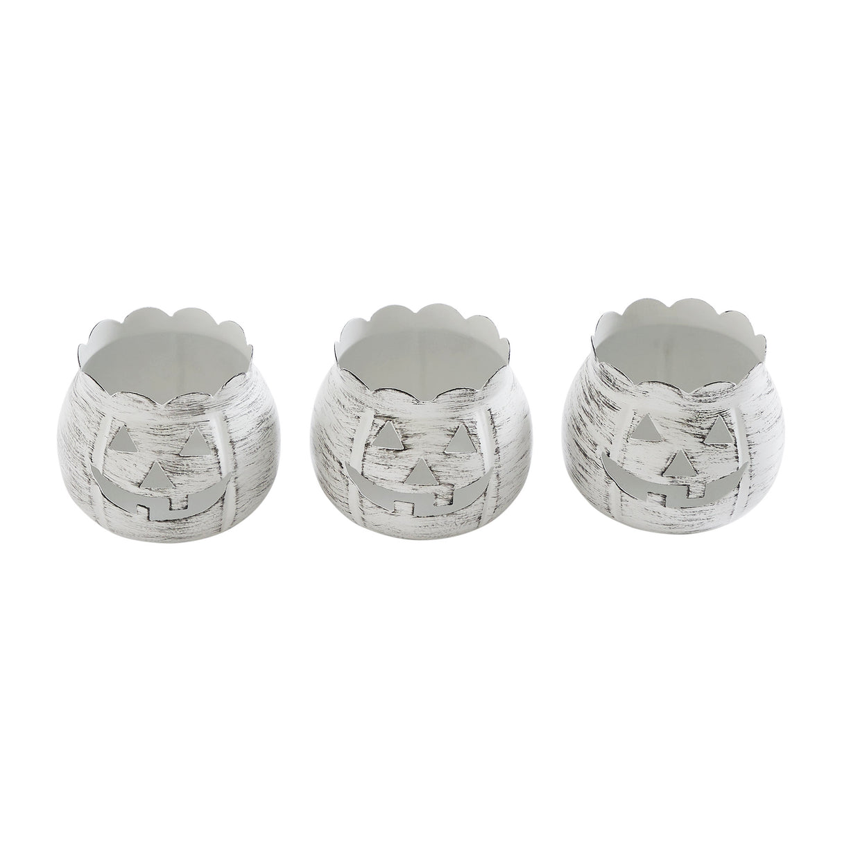 Jack-O-Lantern Candle Holder Set of 3 - 3x3.5x3.5