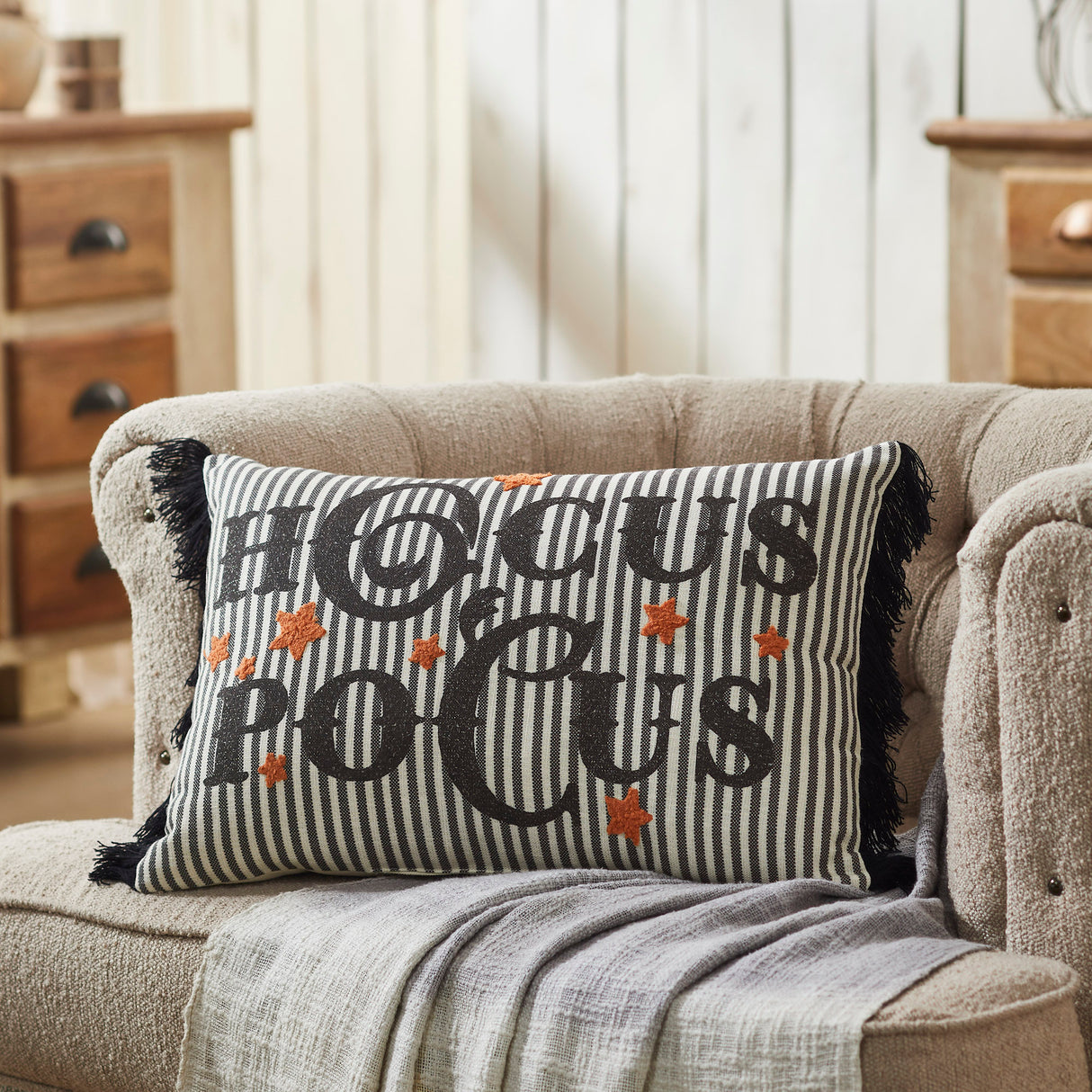 Hocus Pocus Fringed Pillow 14x20