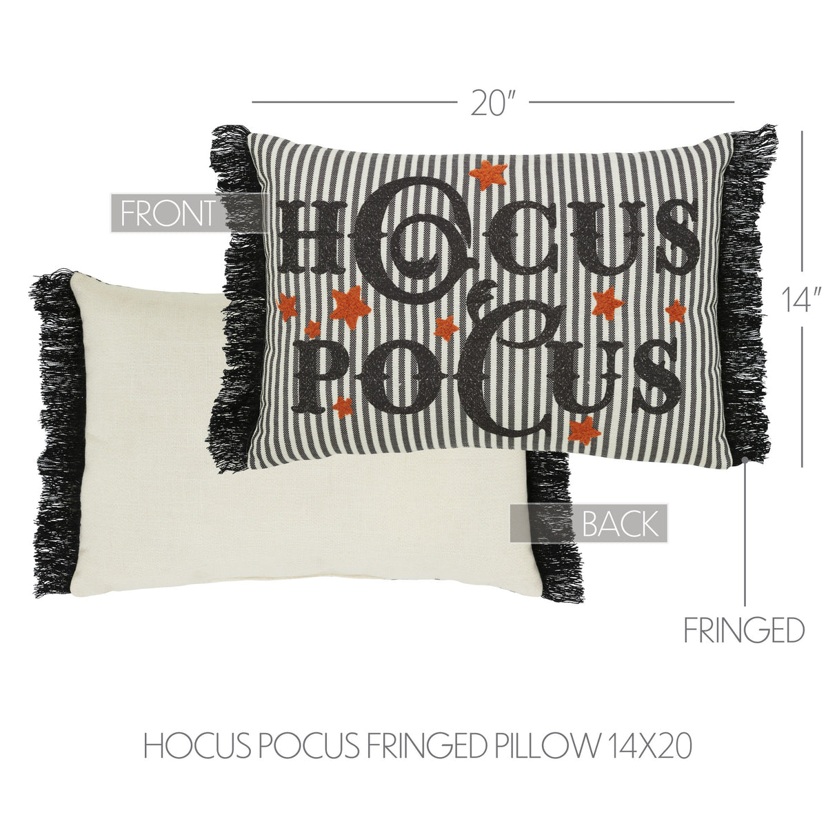 Hocus Pocus Fringed Pillow 14x20