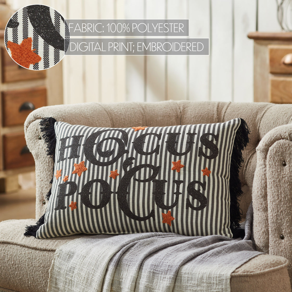 Hocus Pocus Fringed Pillow 14x20