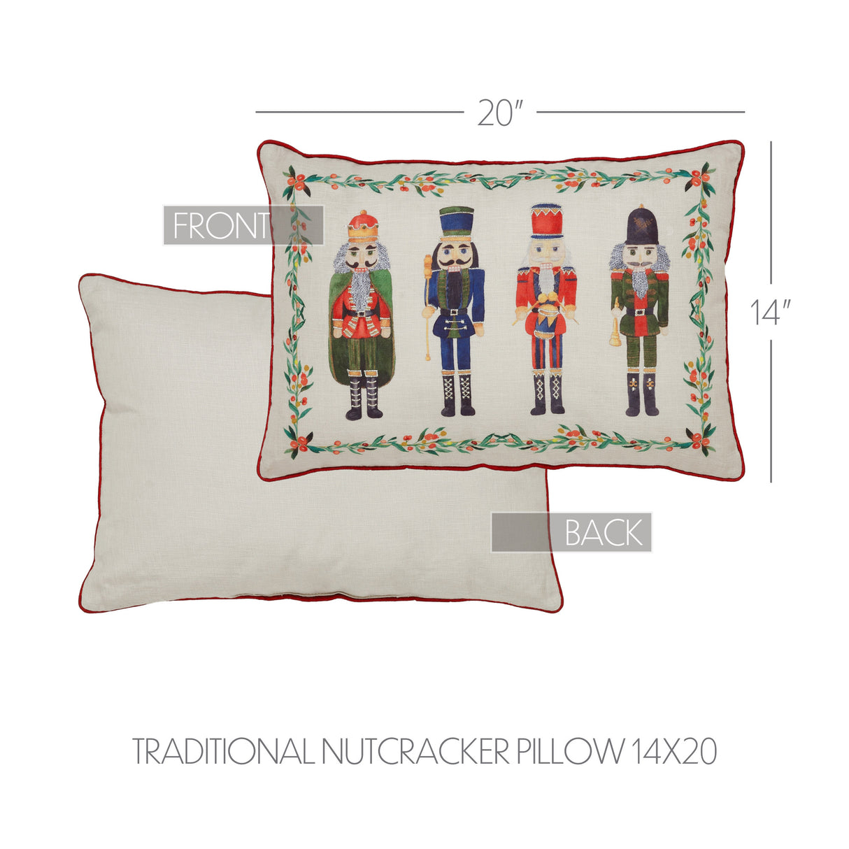 Traditional Nutcracker Pillow 14x20