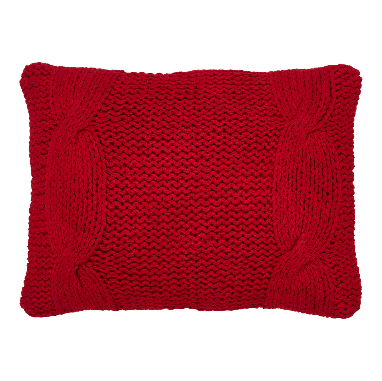 Cable Knit Sweater Pillow Red 12x16