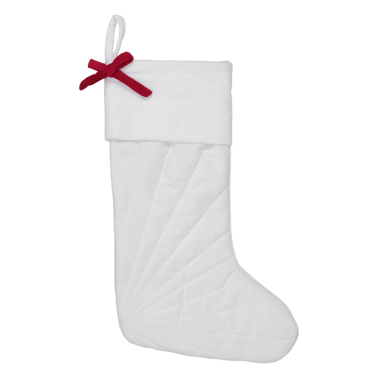 Quilted Velvet Stocking with Bow