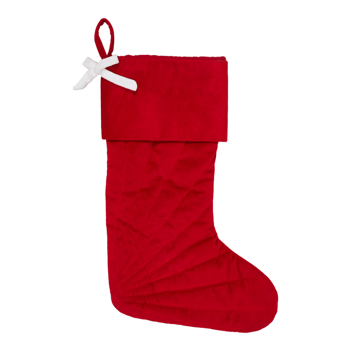 Quilted Velvet Stocking with Bow