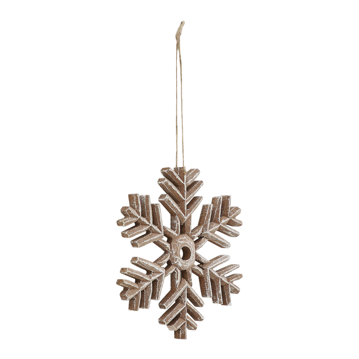 Snowflake Ornament Feathered Finish - 6 inch