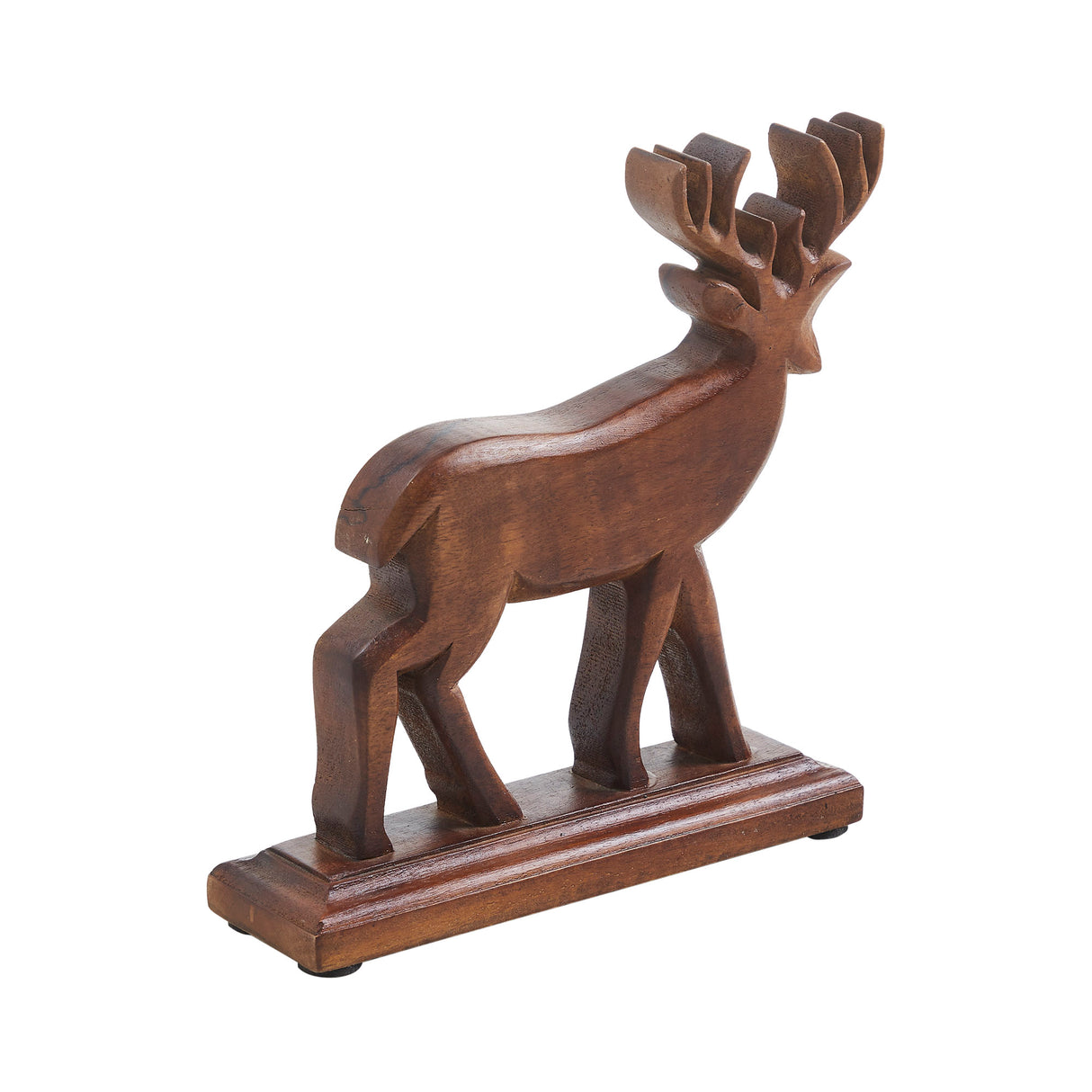 Forest Frolic Dark Wooden Deer 9x8x2.3