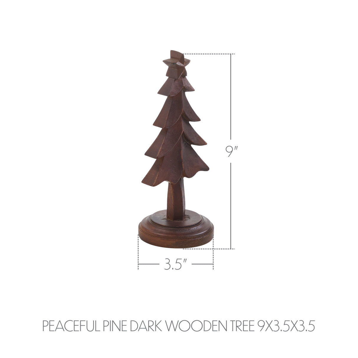 Peaceful Pine Dark Wooden Tree 9x3.5x3.5