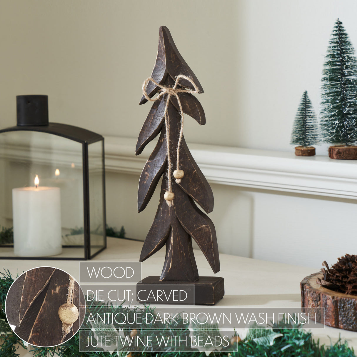 Festive Boughs Dark Wooden Tree