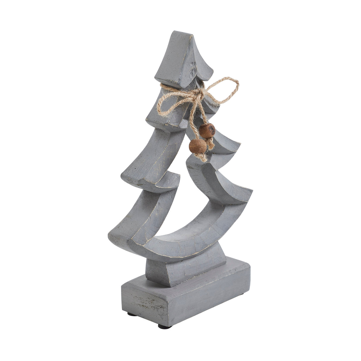 VHC Brands 2PC Jinglewood Distressed Grey Wooden Tree ,Small and Large