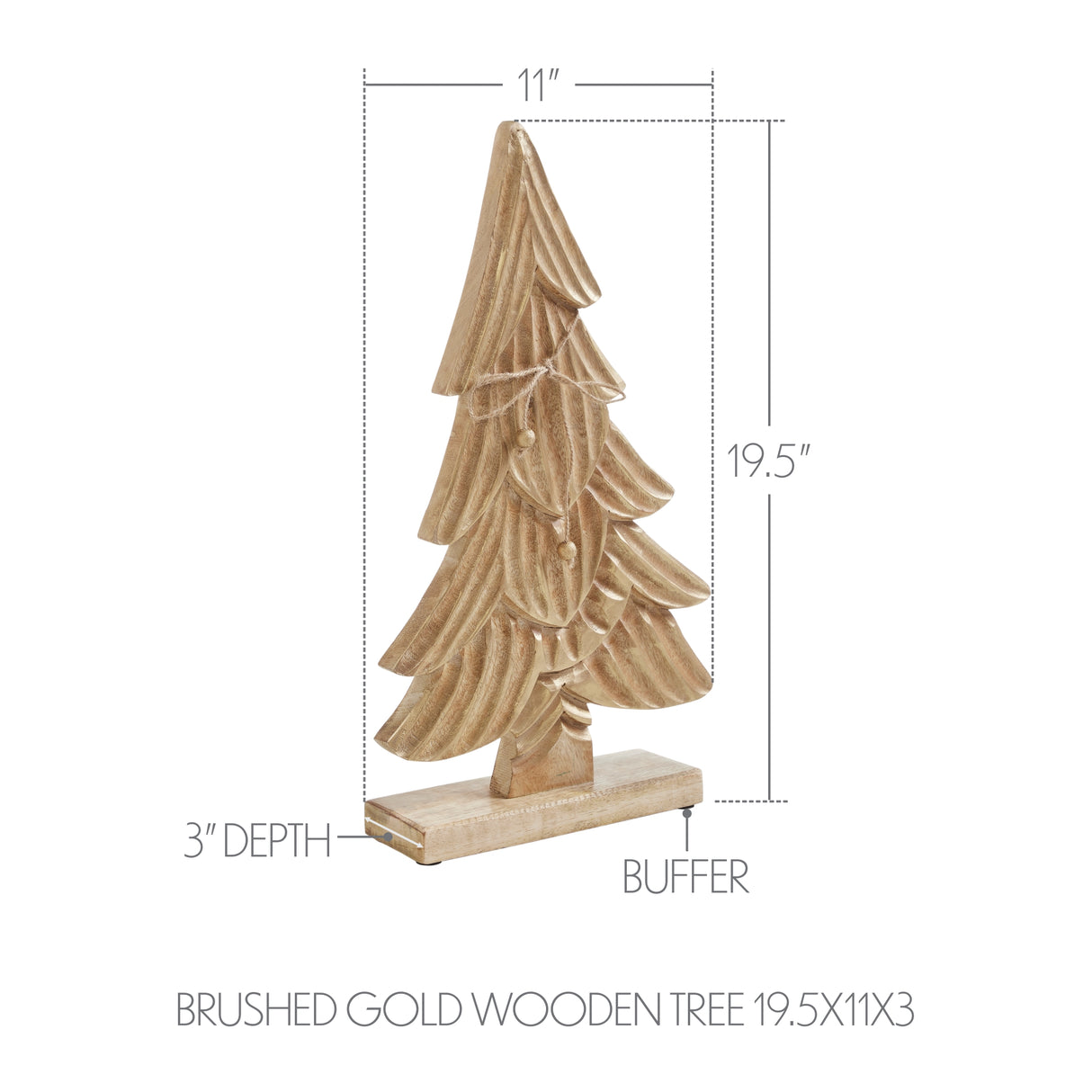 Brushed Gold Wooden Tree 19.5x11x3