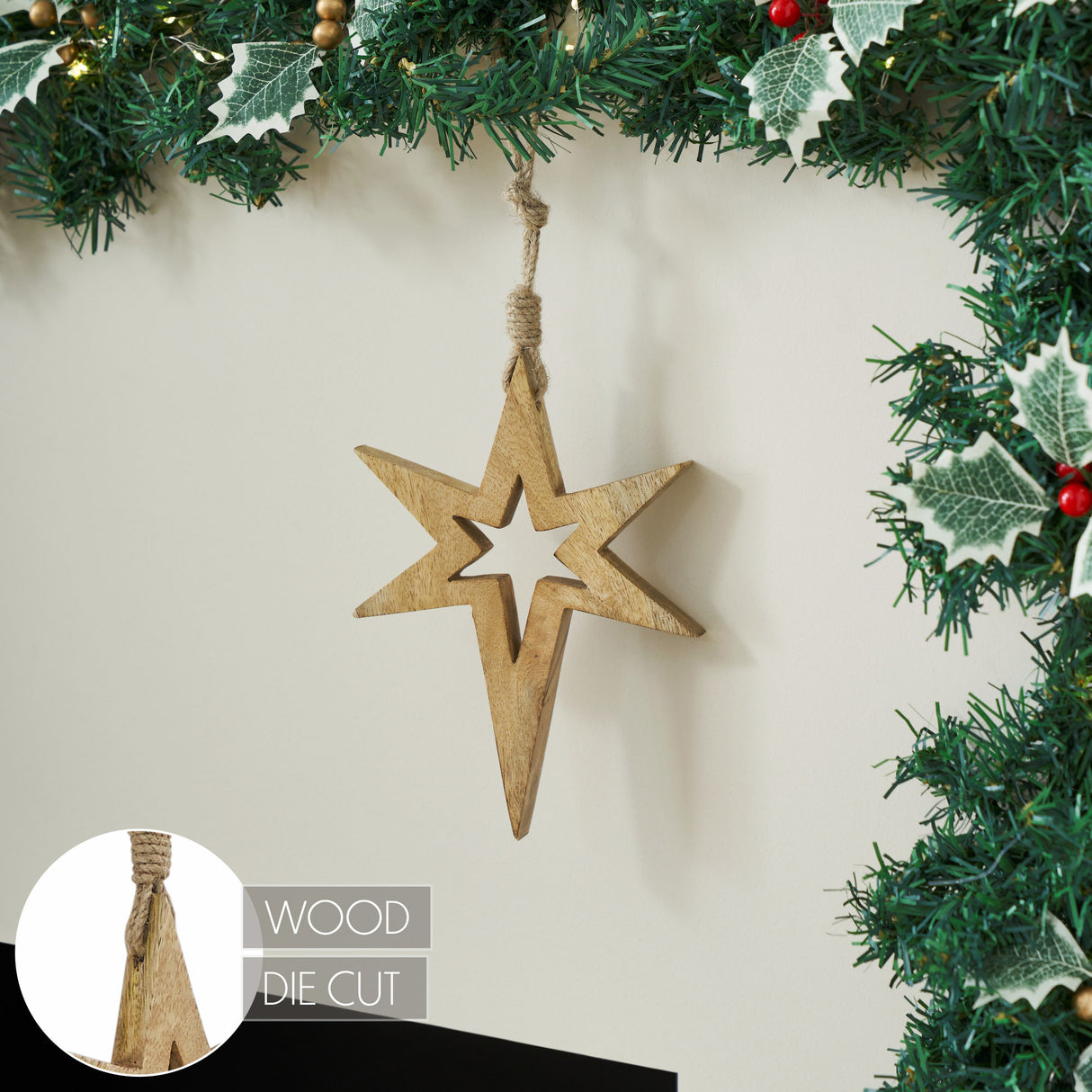 Northern Yule Wooden Star
