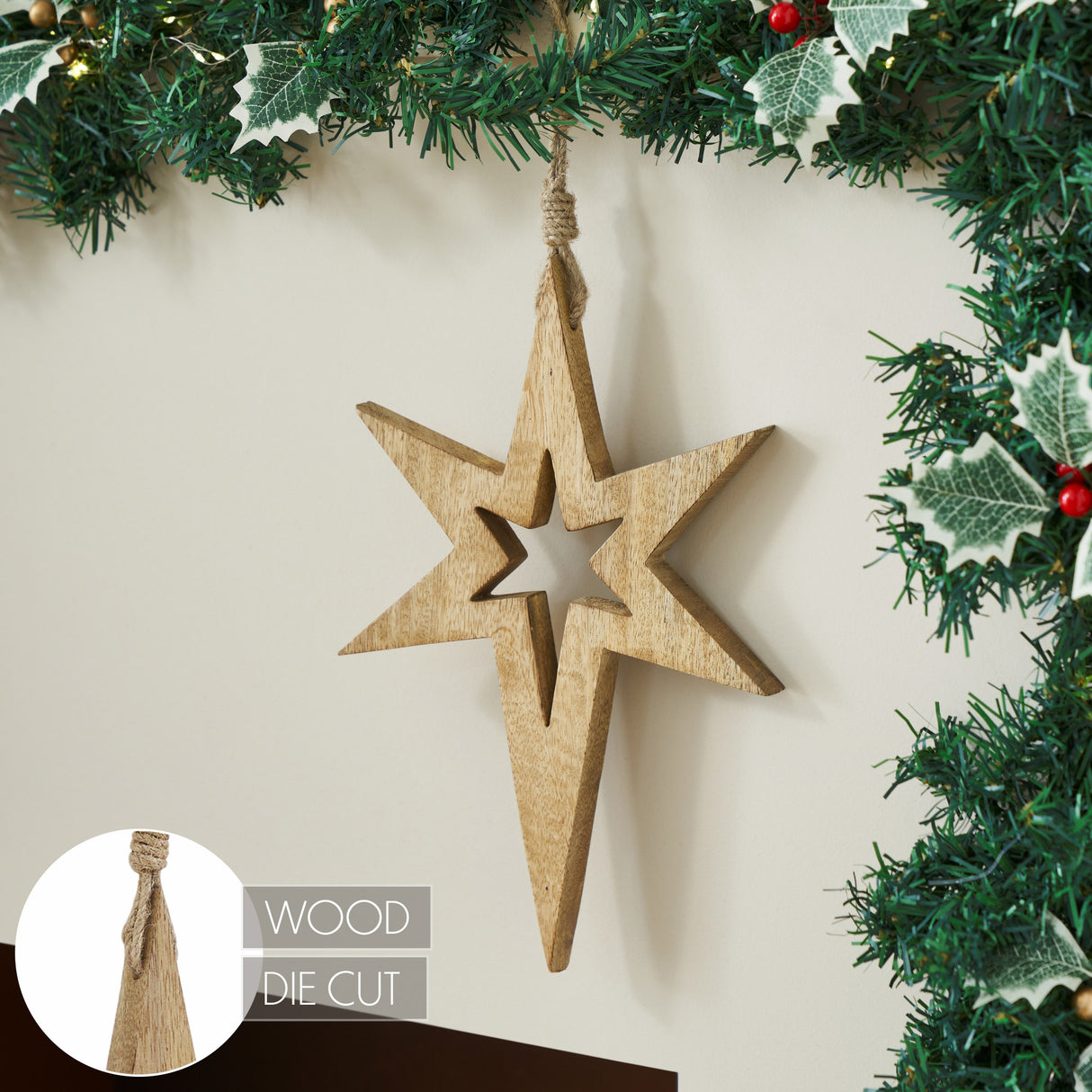 Northern Yule Wooden Star