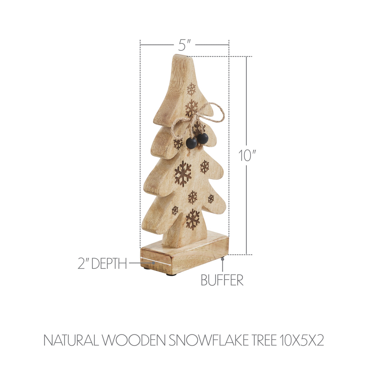VHC Brands 2PC Natural Wooden Snowflake Tree ,Small and Large