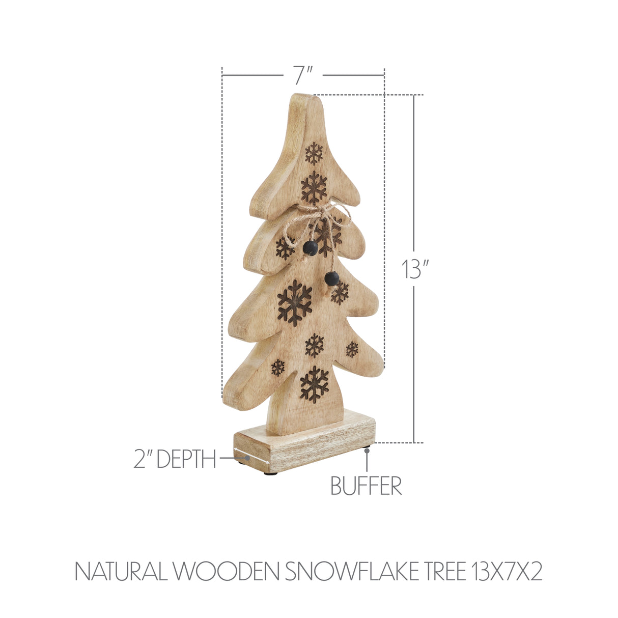 VHC Brands 2PC Natural Wooden Snowflake Tree ,Small and Large
