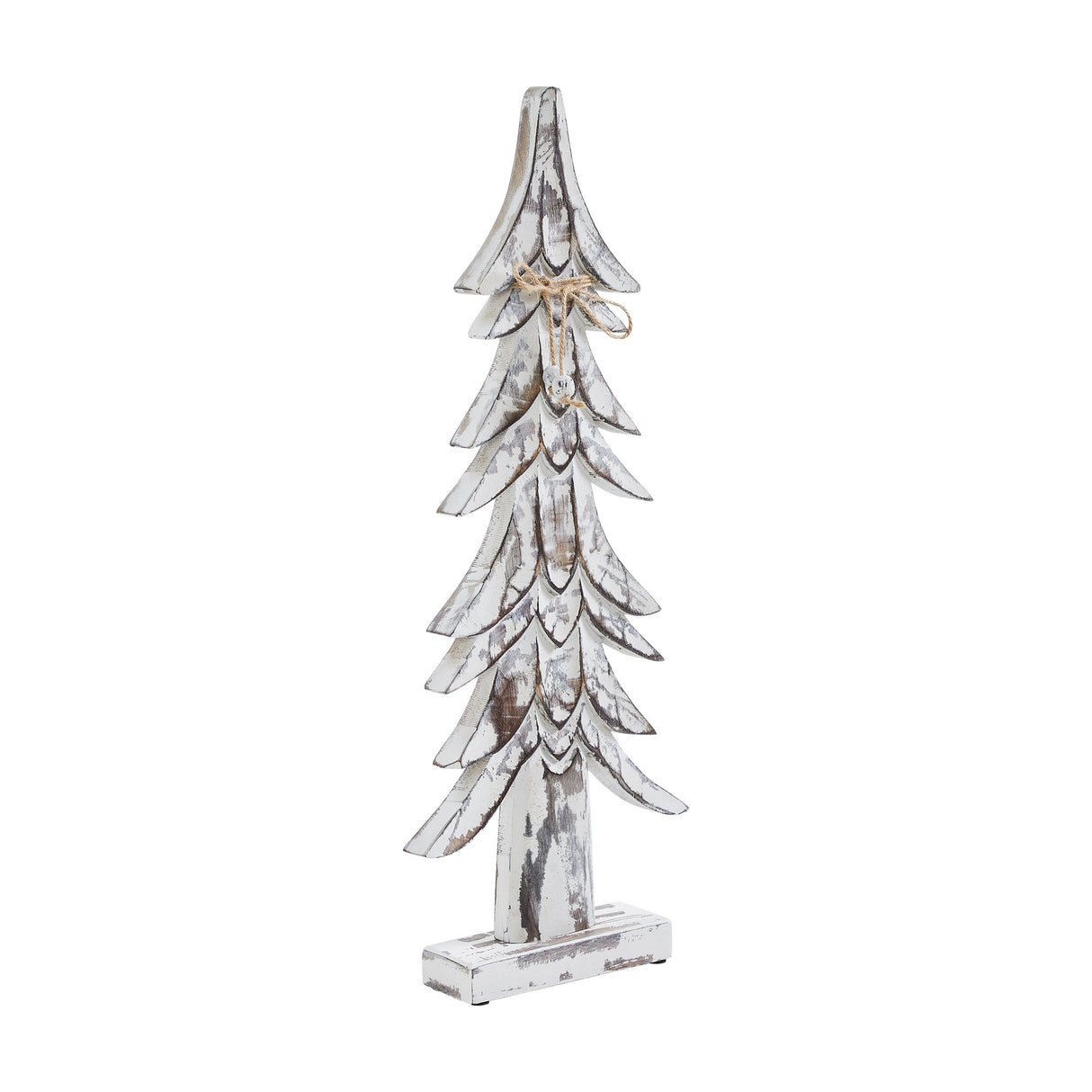 Timber Tidings Distressed White Wooden Tree