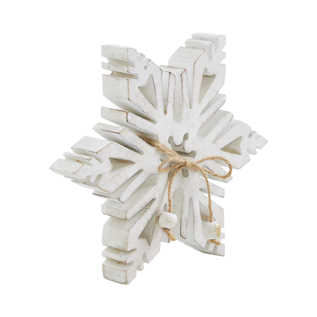Wooden Snowflake Statuette