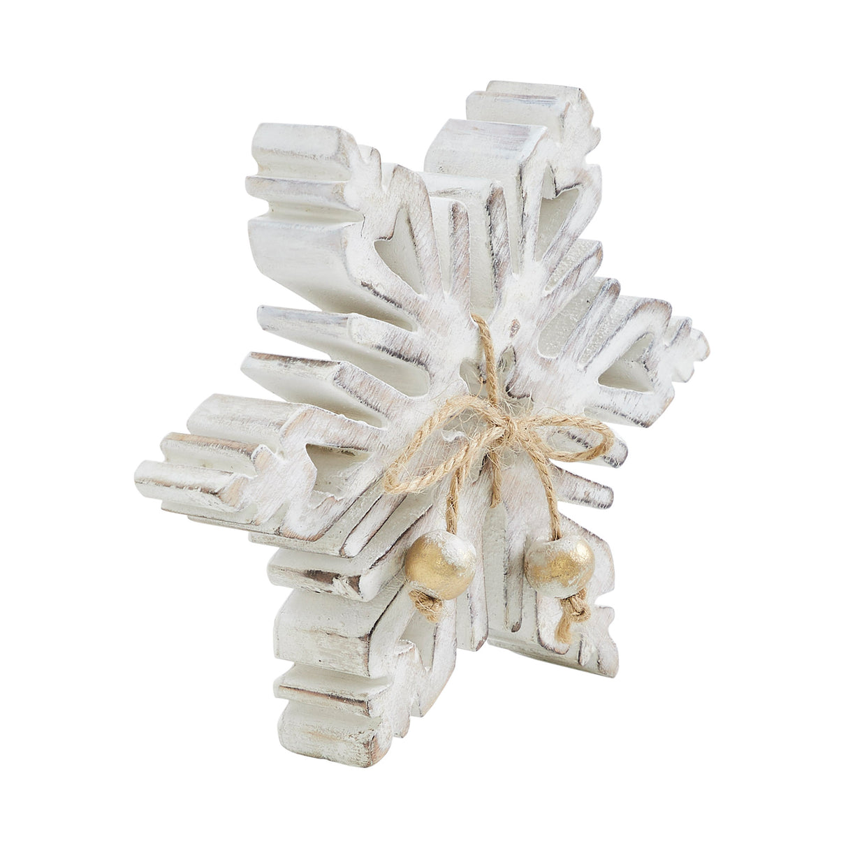 Wooden Snowflake Statuette