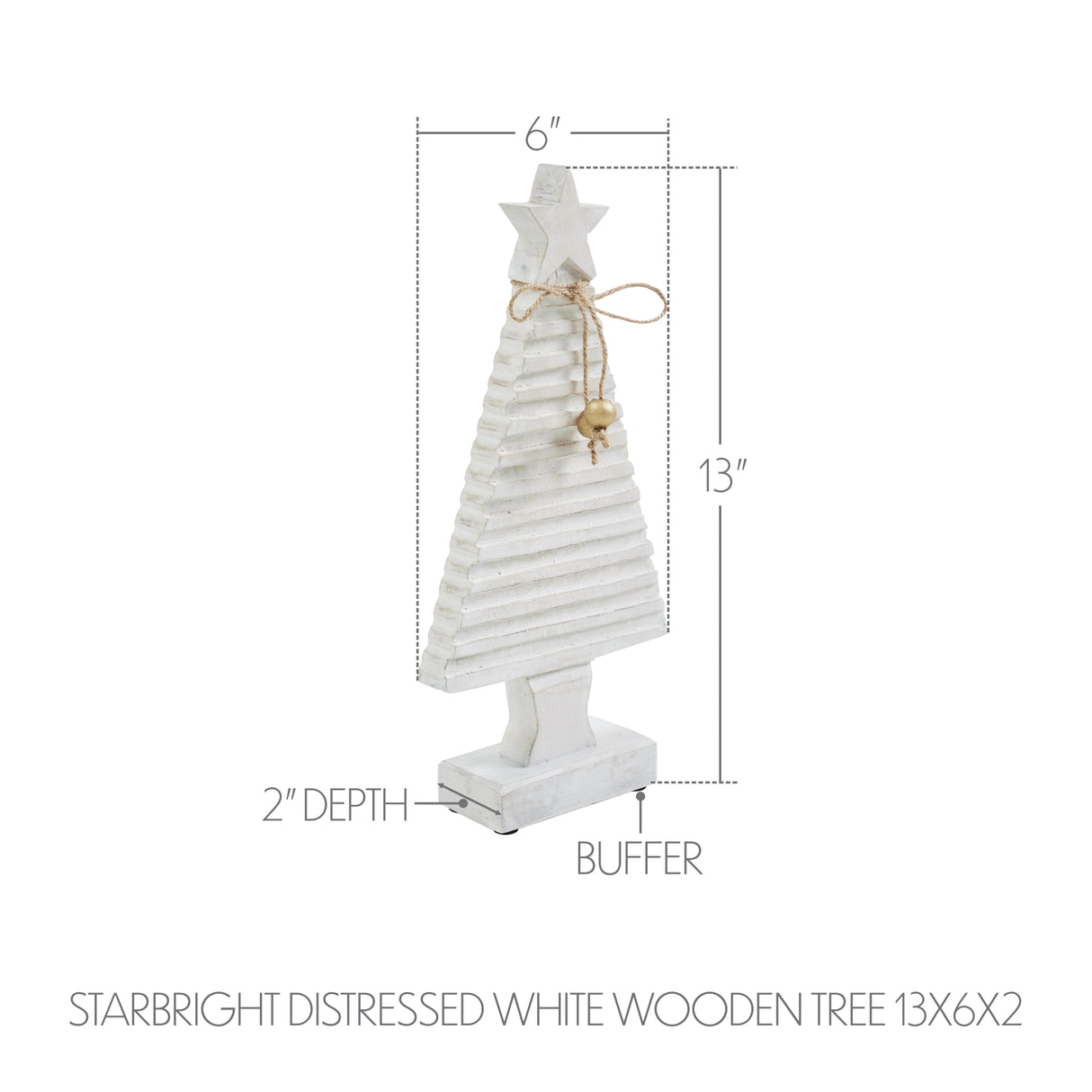 VHC Brands 3PC Starbright Distressed White Wooden Tree ,Small Meduim and Large