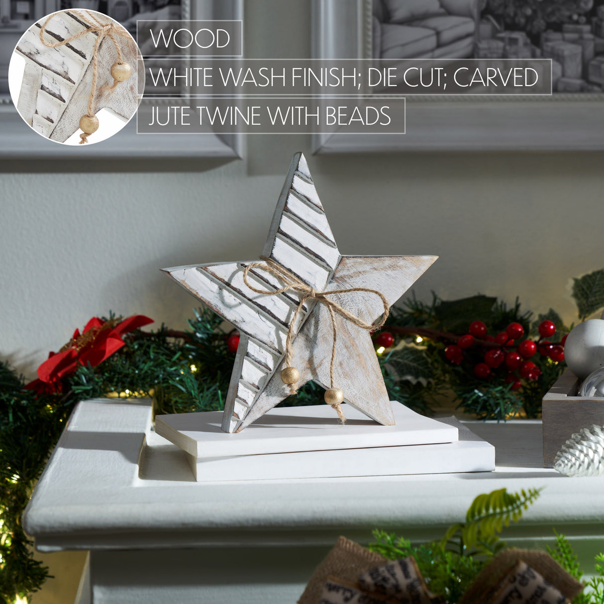 Winter Wonderland Distressed White Wooden Star