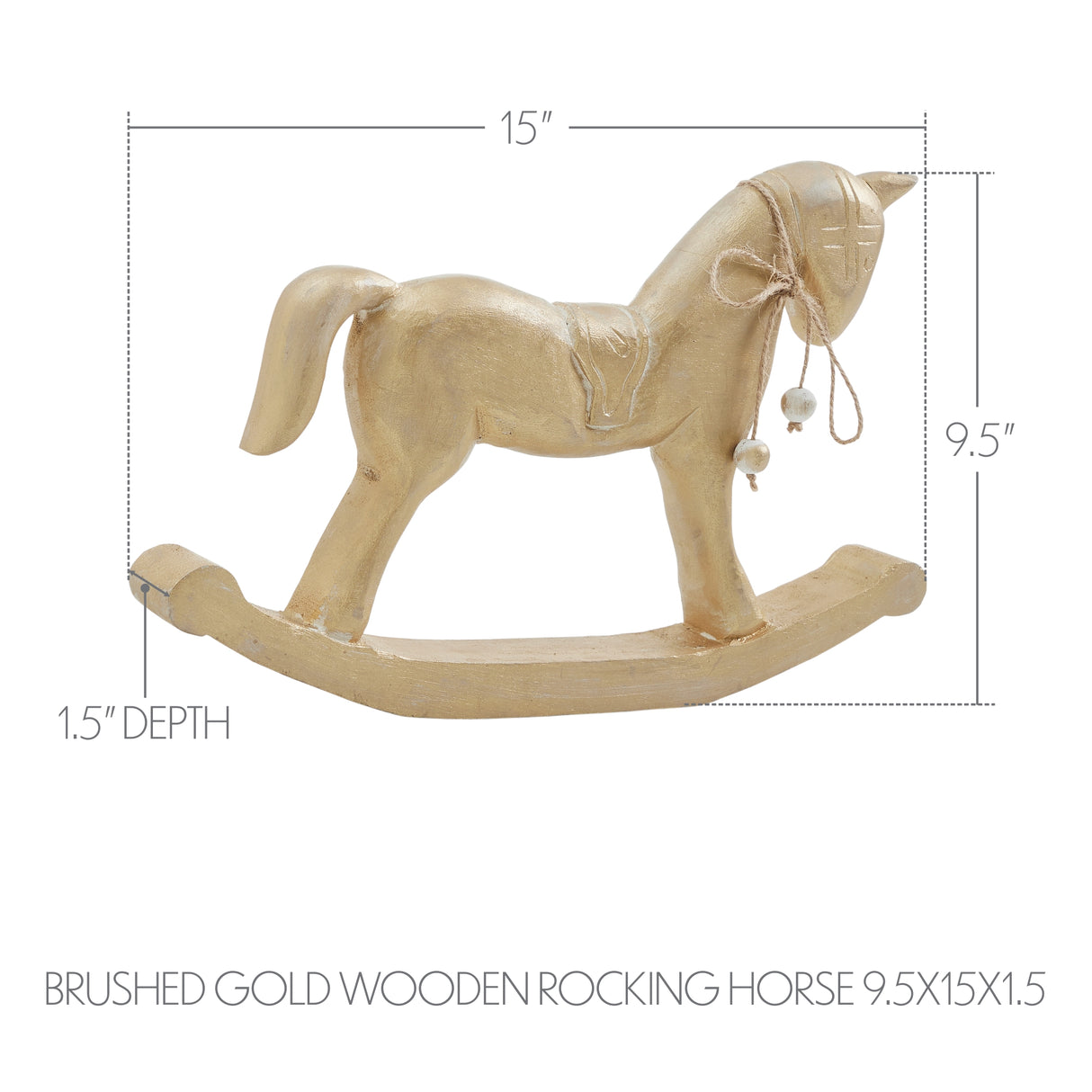 Wooden Rocking Horse Statuette 9.5x15x1.5