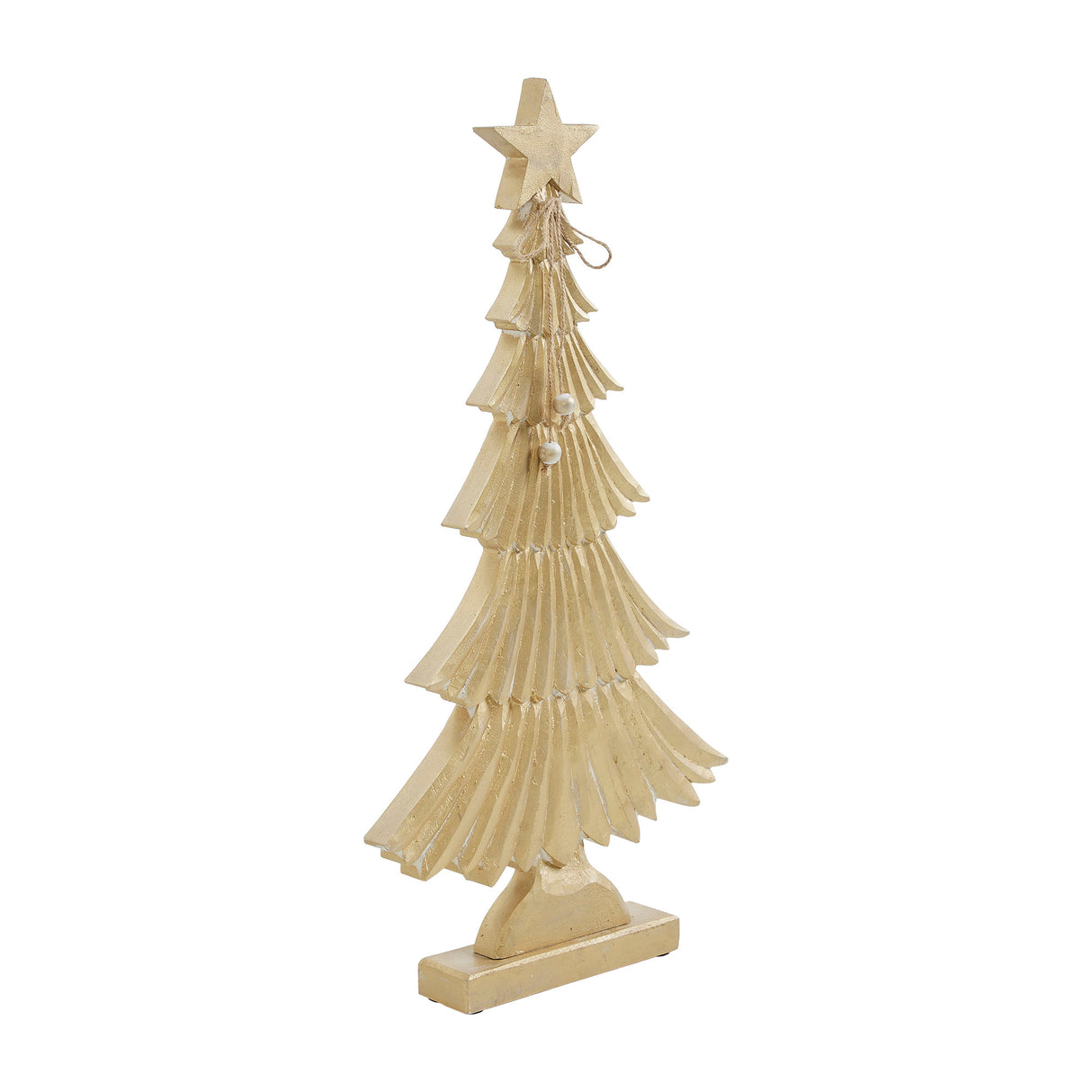 Yuletide Glow Brushed Gold Wooden Tree