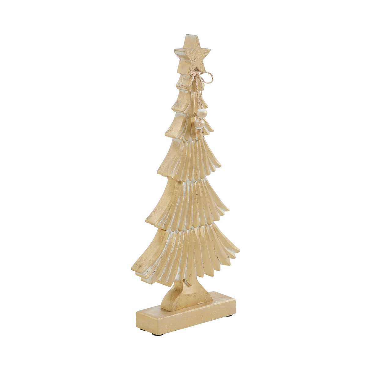 Yuletide Glow Brushed Gold Wooden Tree