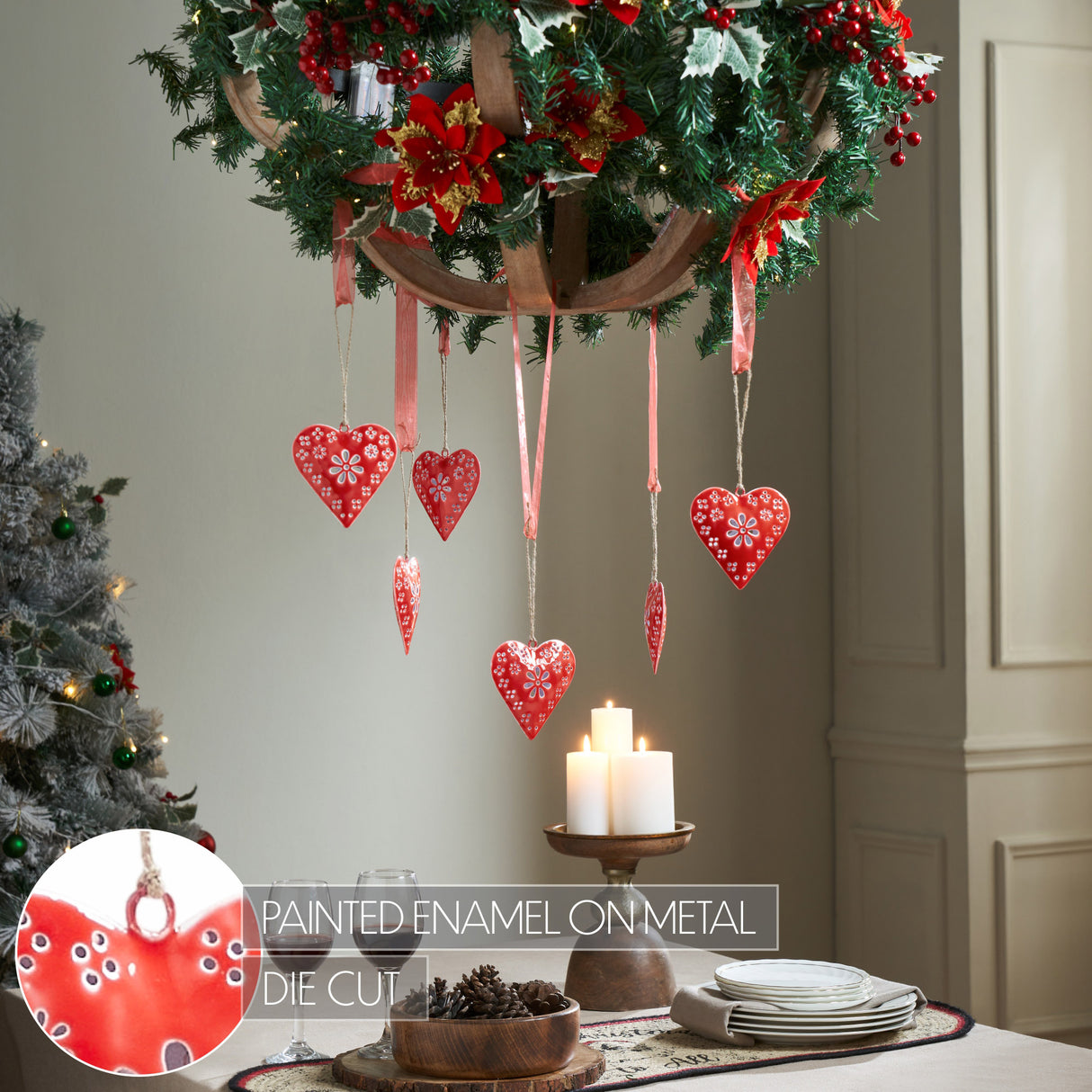 Metal Ornament Set of 6 - 4 inch