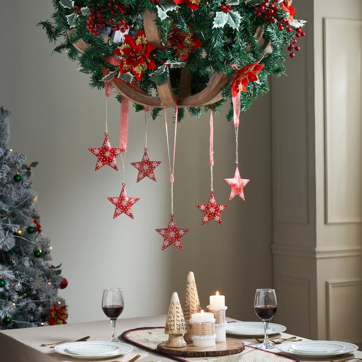 Metal Star Ornament Set of 6 - 6 inch