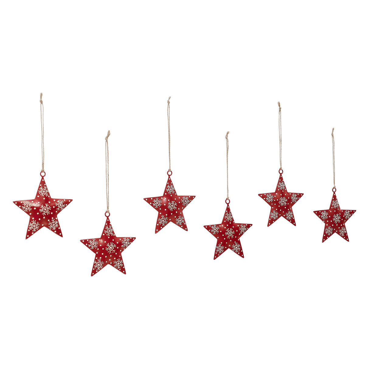 Metal Star Ornament Set of 6 - 6 inch