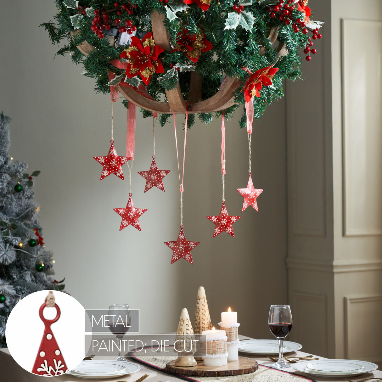 Metal Star Ornament Set of 6 - 6 inch