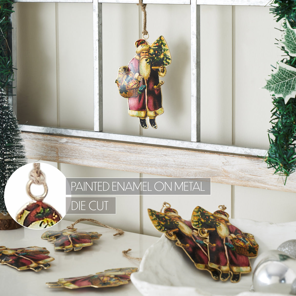 Saint Nicholas Metal Ornament Set of 6 - 5.25 inch