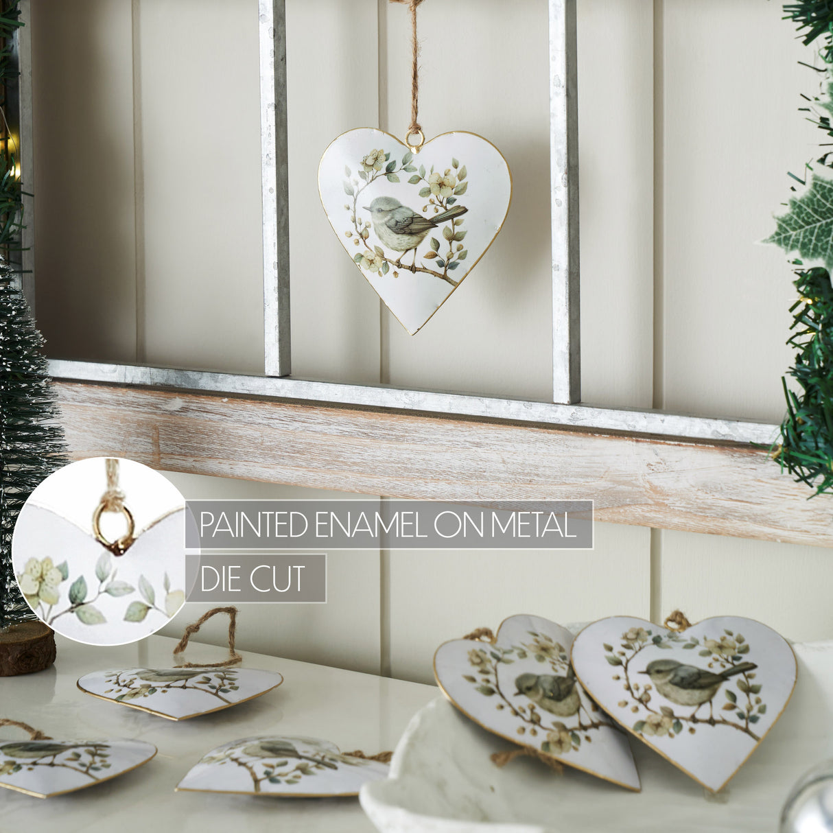 Metal Ornament Set of 6 - 4 inch