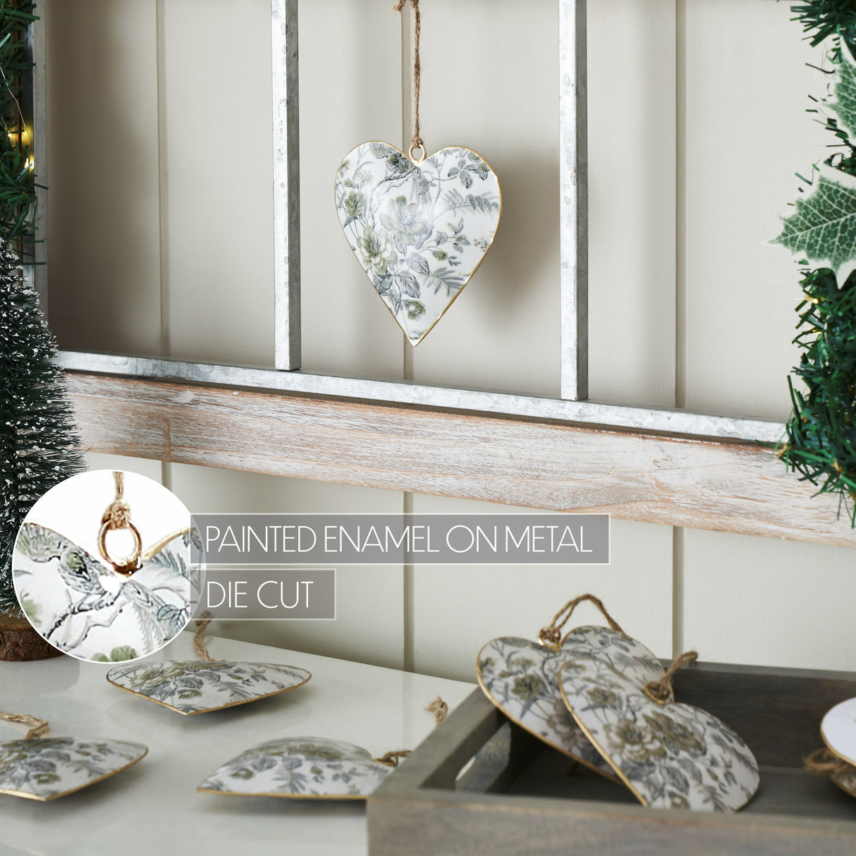 Metal Ornament Set of 6 - 4 inch