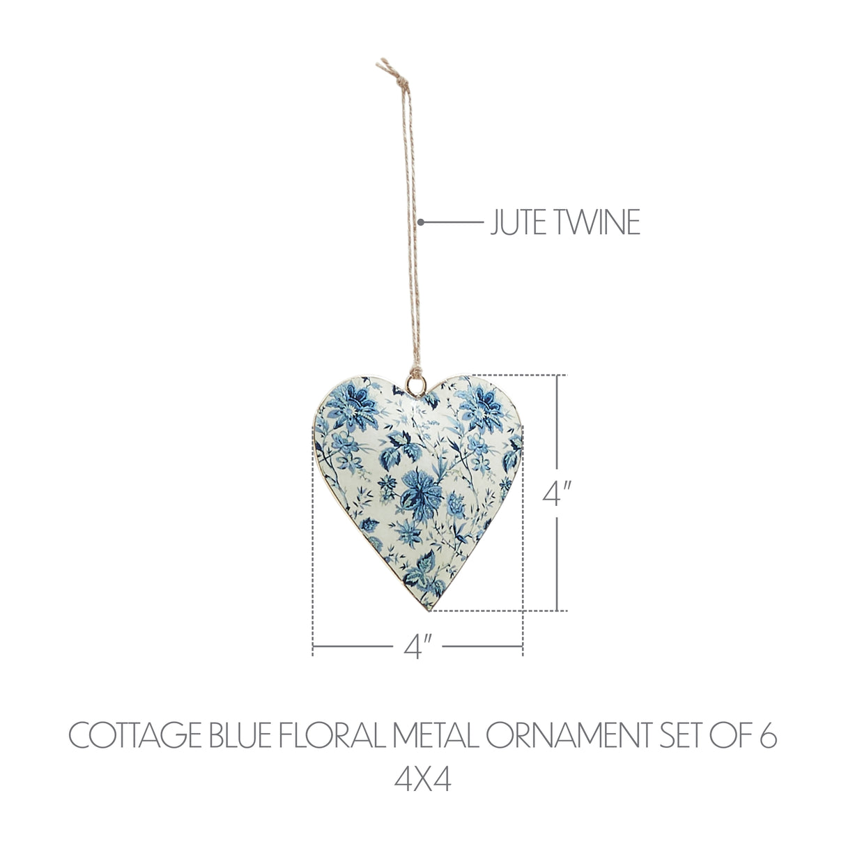 Metal Ornament Set of 6 - 4 inch