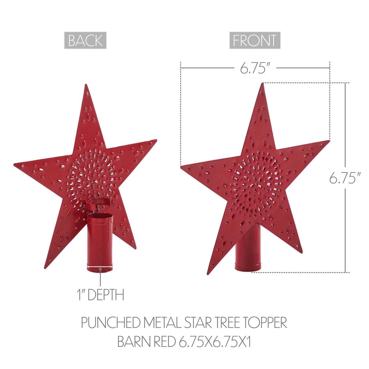 Punched Metal Star Tree Topper 6.75x6.75x1