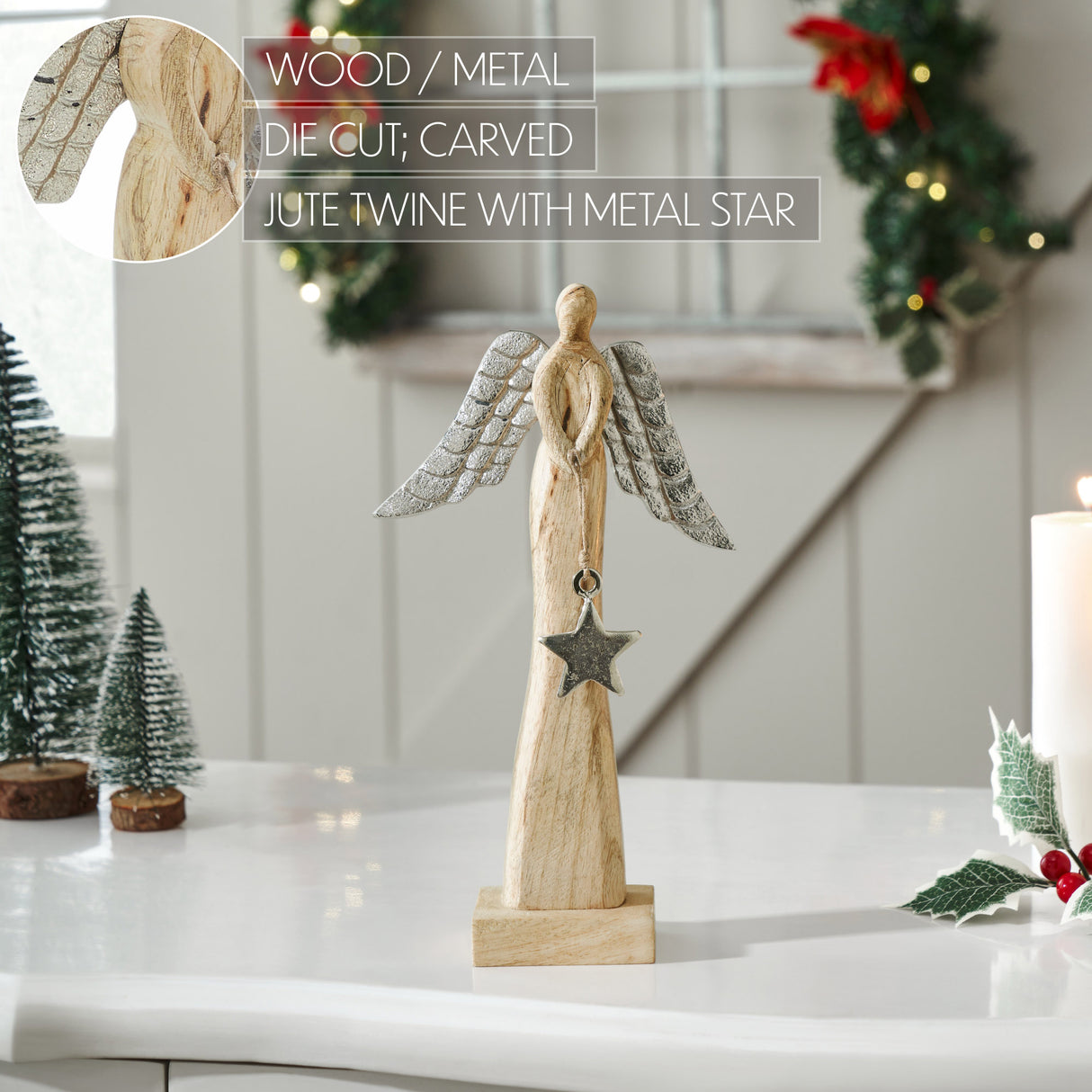 Heavenly Wings Natural Wooden Angel