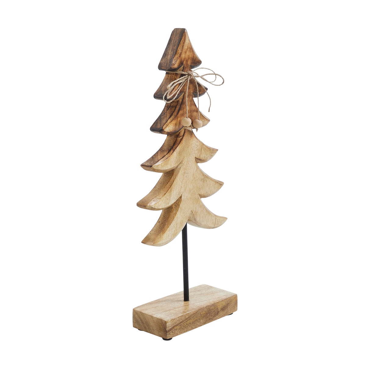 VHC Brands 2PC Two-Tone Natural Wooden Tree ,Small and Large