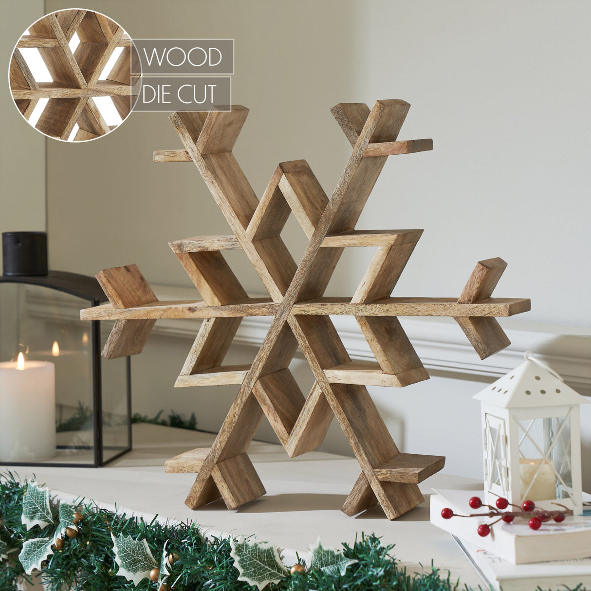 Natural Wooden Snowflake