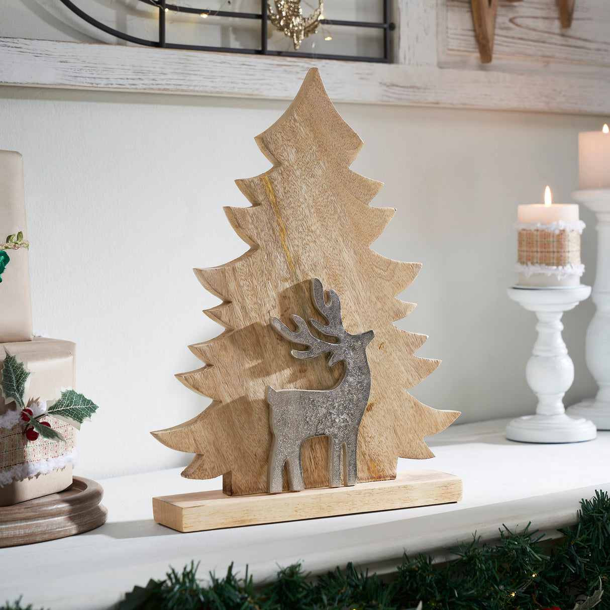 Forest Frolic Natural Wooden Tree 16.5x13x2.75