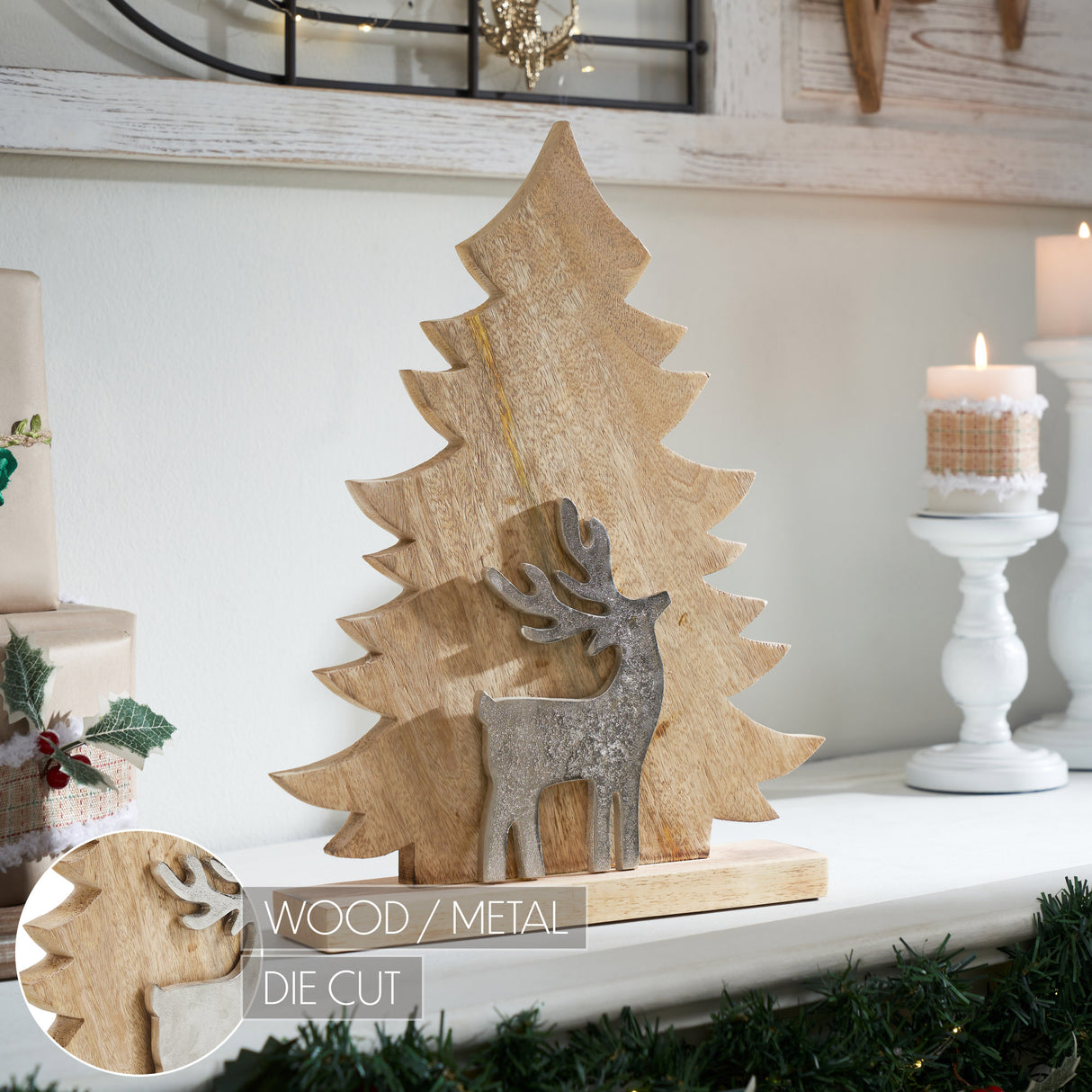 Forest Frolic Natural Wooden Tree 16.5x13x2.75
